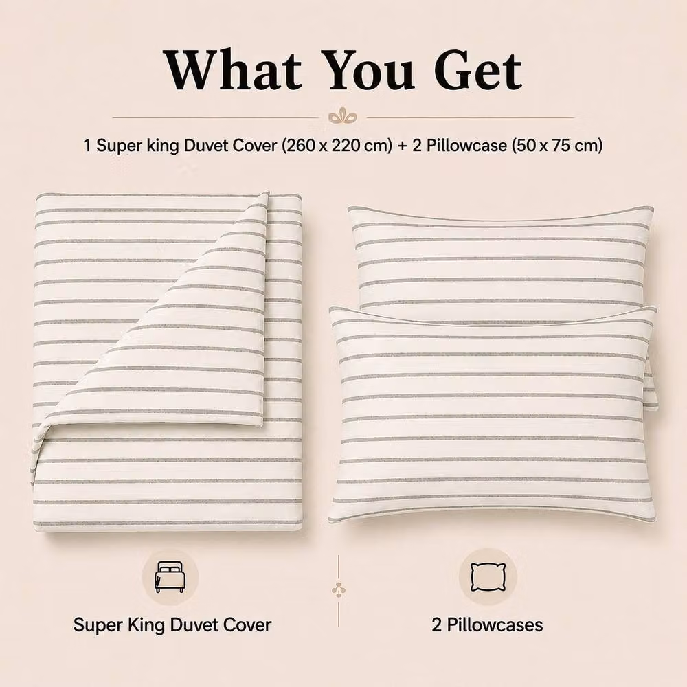 Grace Reversible Microfibre Duvet Cover and Pillowcase Set in White, W/D/H: 140 x 200 cm – 2