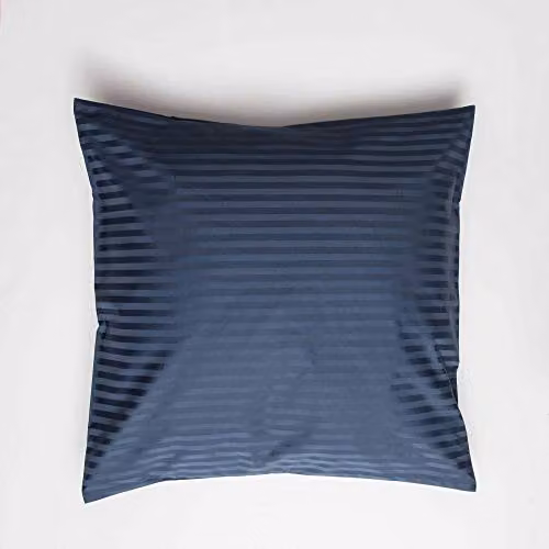 Belledorm Mako Satin Stripe 540 Thread Count Cotton Continental Pillowcase in Blue