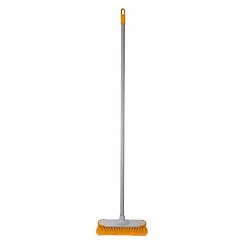 Charles Bentley Yellow Indoor Broom with Soft Flagged Bristles and Metal Handle, W/D/H: 120 x 14 x 14 cm