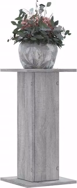 Berkfield Home Set of 2 Modern Grey Plant Stands, W/D/H: 30 x 30 x 60 cm
