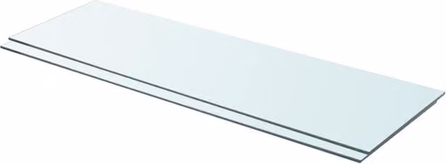 Berkfield Home Wall Mounted Glass Shelves, 2 Pack, Clear, W: 90 cm, D: 30 cm