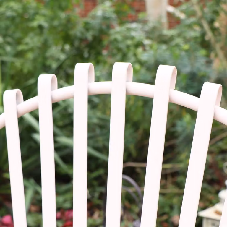 Melody Maison Ornate Pink Metal Painted Garden Chair, Height: 62 cm