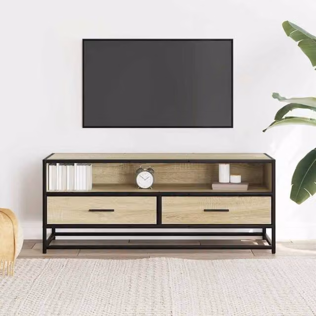 Berkfield Home TV Cabinet in Sonoma Oak, Brown, W/D/H: 100 x 34.5 x 40 cm