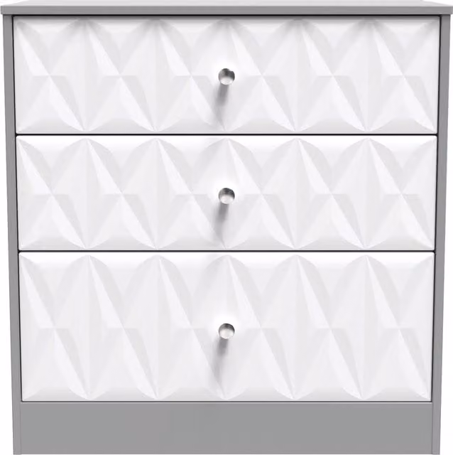 Ready Assembled 2 U Memphis 3 Drawer Deep Chest in Mid Grey – 1
