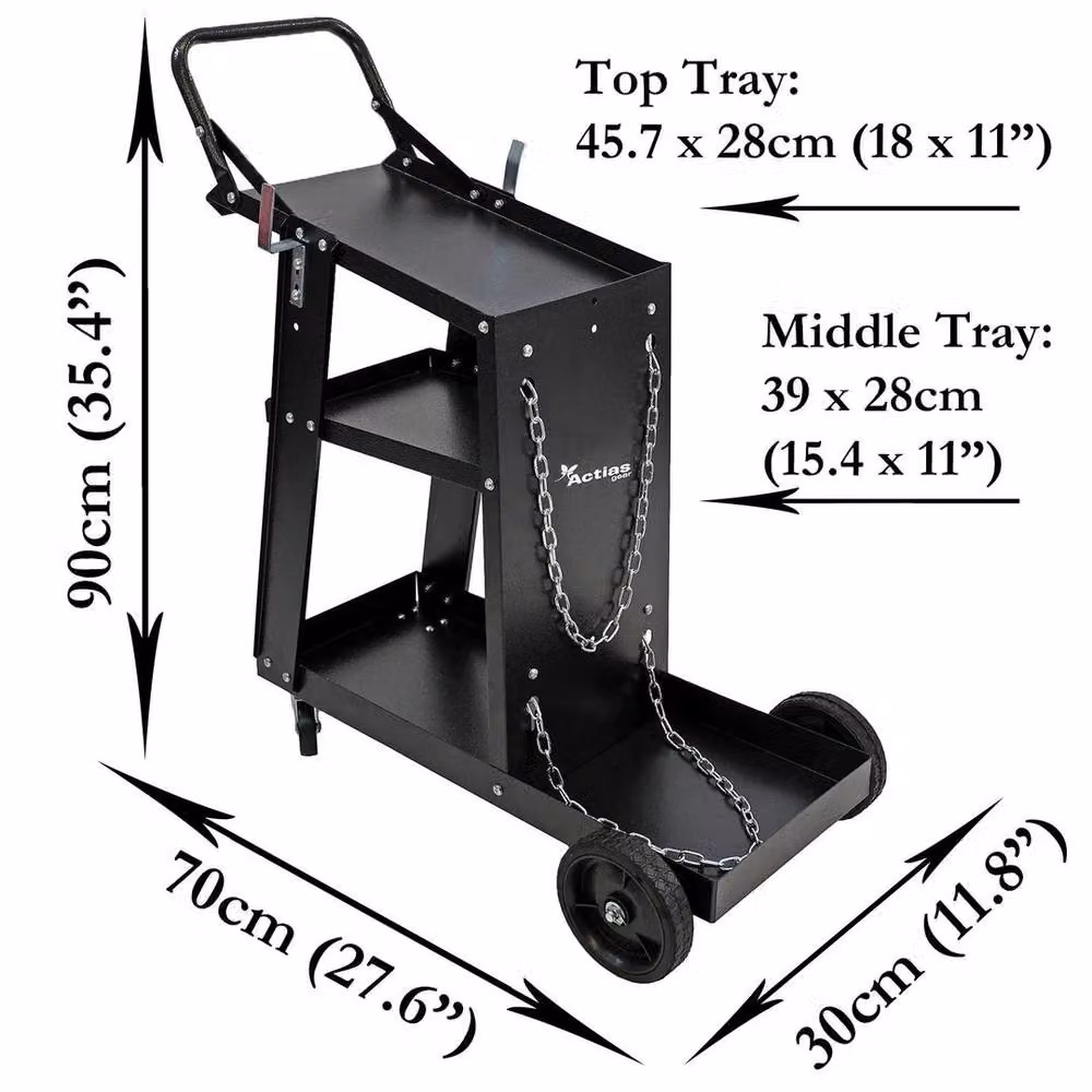 EONLION 3 Tier Rollable Welding Cart Trolley Storage, Black – 2