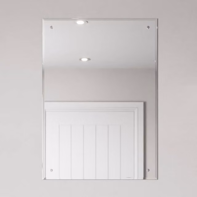 Bathwell Rectangular Bevelled Bathroom Wall Mirror in Silver