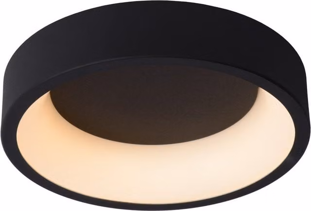Lucide Talowe Modern LED Flush Ceiling Light, Black and White, Diameter: 20 cm