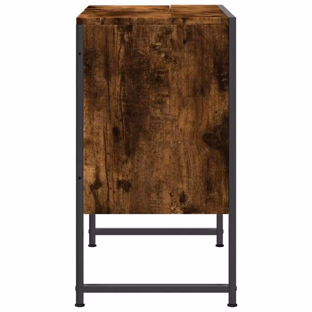 Berkfield Home Smoked Oak Bathroom Sink Cabinet in Brown, W/D/H: 60 x 33 x 60 cm – 4