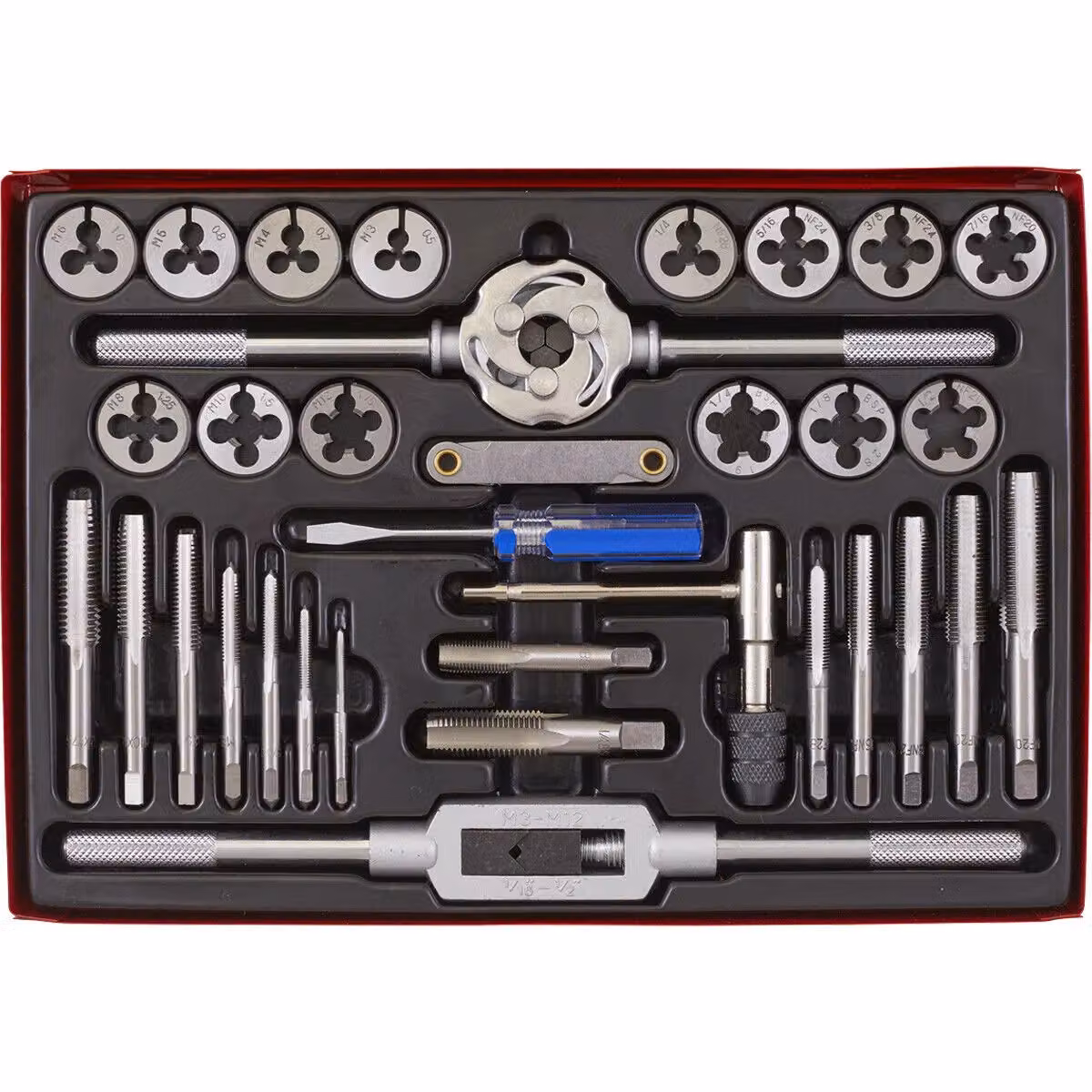 Loops 33pc Metric and Imperial Tap and Split Die Set Steel Multicolour Manual Bar and Socket Threading Tool – 3