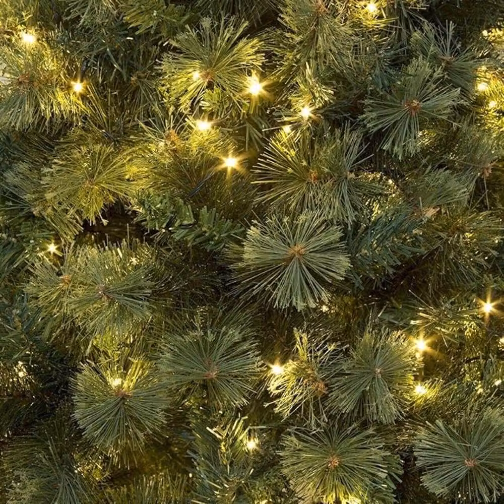 Shatchi 7ft Pre-Lit Kentucky Pine Artificial Green Christmas Tree with Warm White LEDs – 6
