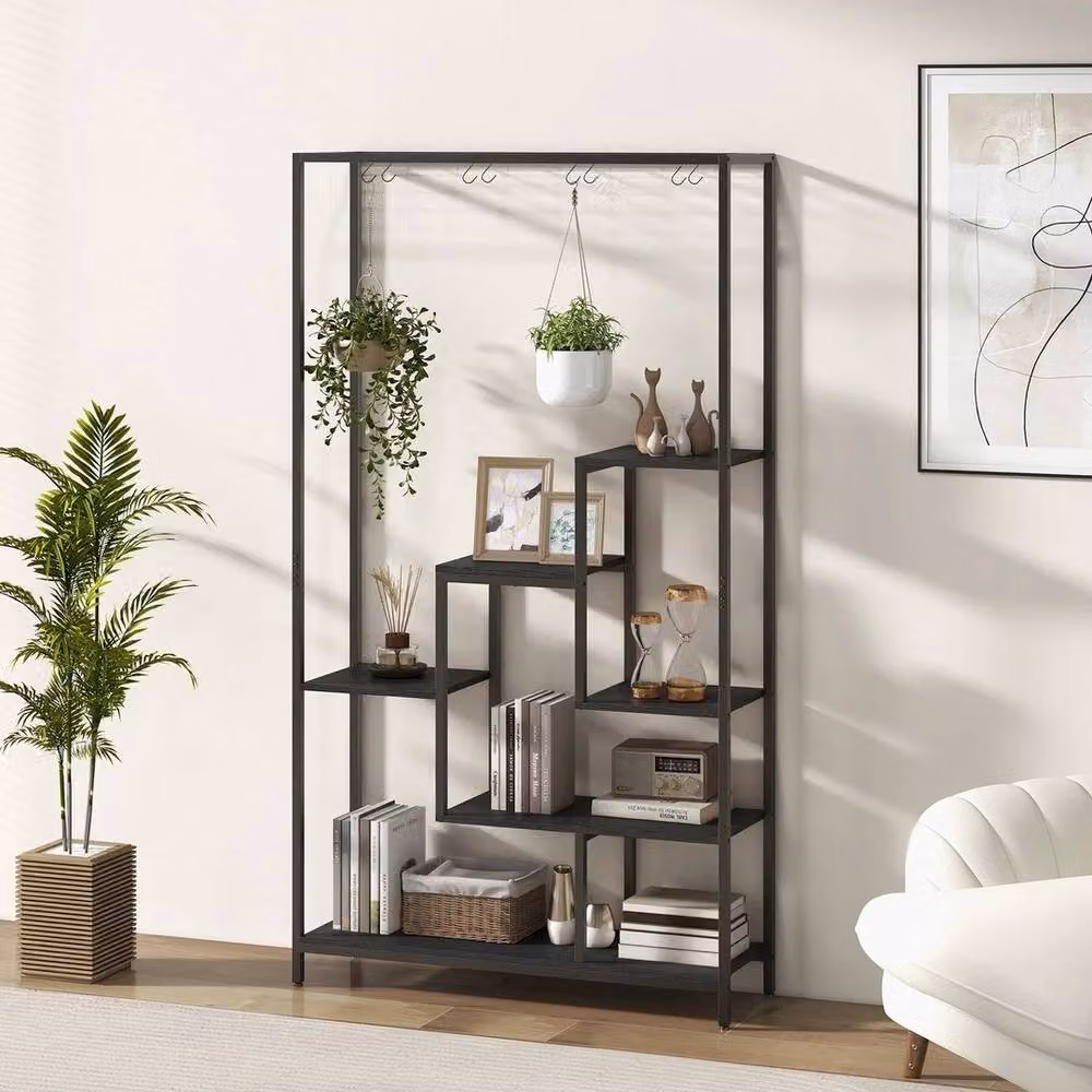 SPETLEK Matt Black Metal Corner Plant Shelf for Indoor Plants – 3