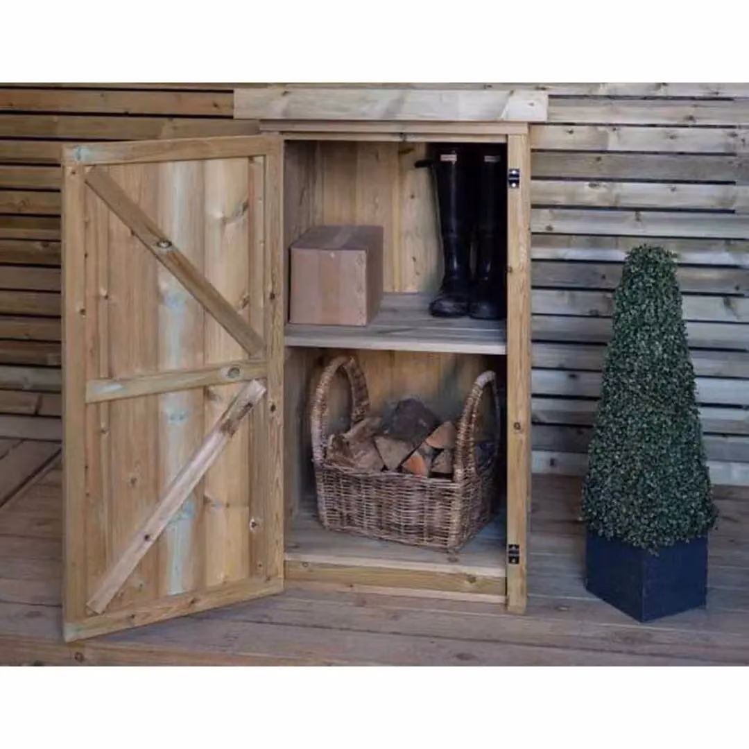 Buttercup Farm Pendle Large Timber Bin Store in Brown, W: 68 cm, D: 47 cm, H: 121 cm – 2