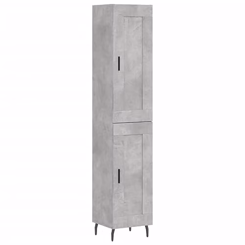 vidaXL Highboard in Grey, Matt Finish, W/D/H: 34.5 x 34 x 180 cm