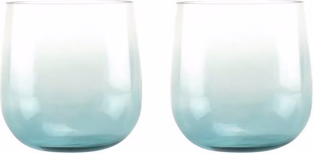 Yankee Candle Blue Glass Pillar Candle Holders, Set of 2