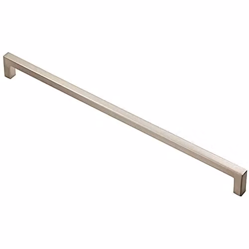 Loops Square Block Bar Pull Handle in Satin Nickel, 330 x 10 mm, 320 mm Fixing Centres