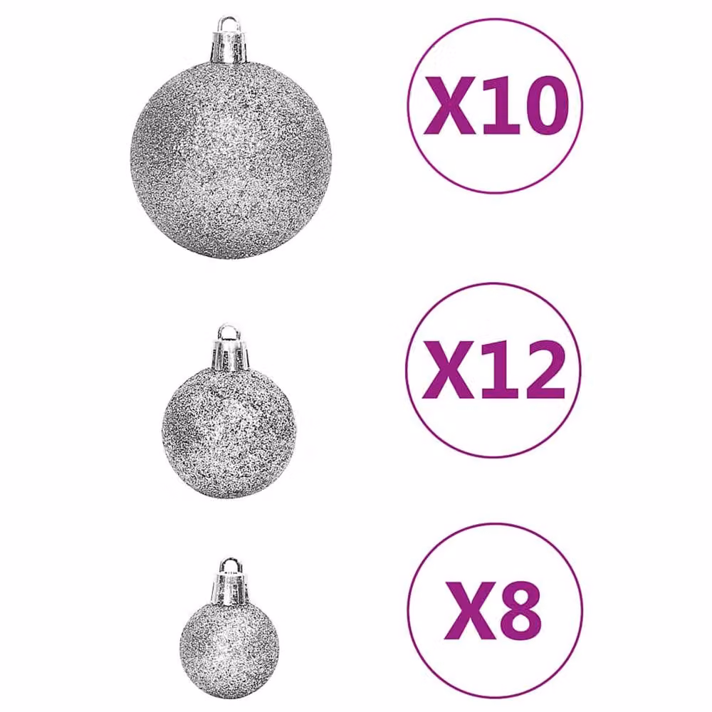 Berkfield Home 111 Piece Silver Christmas Bauble Set – 3