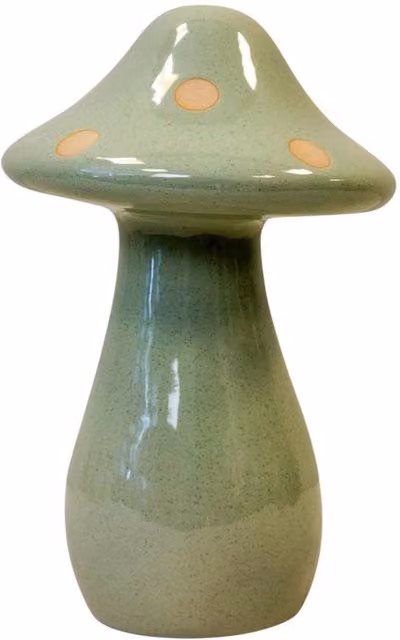 Four Candle Large Pale Green Ceramic Mushroom Tabletop Decoration