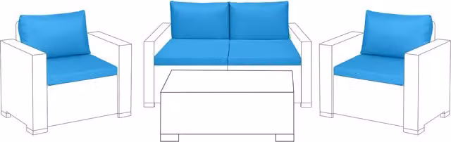 Gardenista Water Repellent Rectangular Outdoor Garden Rattan Furniture Replacement Cushion in Turquoise Blue