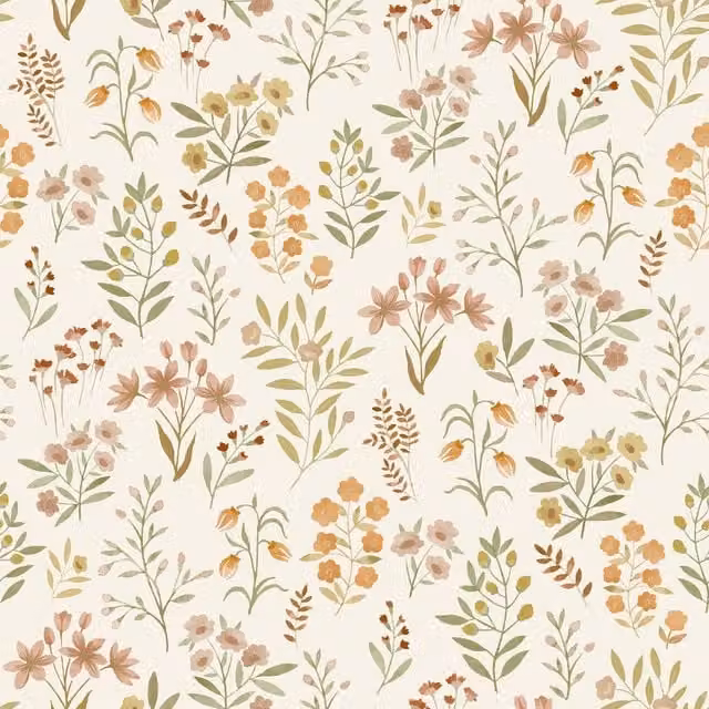 Grandeco Placed Posey Floral Sprig Textured Wallpaper in Multicolour
