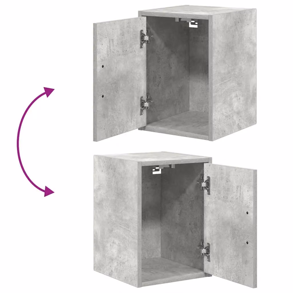 Berkfield Home Garage Wall Cabinets, 2 Piece Set in Concrete Grey Engineered Wood – 3