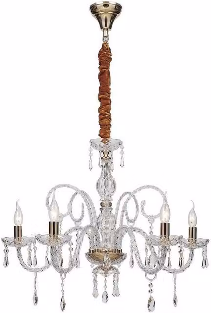 Netlighting MONALISA 5 Light Crystal Chandelier in Gold/Brass, W/D/H: 70 x 70 x 70 cm