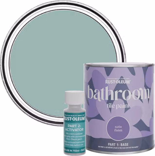 Rust-Oleum Bathroom Tile Paint in Satin Finish, Coastal Blue, 0.75 l