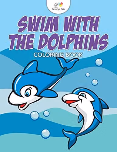 Kreative Kids Swim with the Dolphins Colouring Book for Children, Multicolour