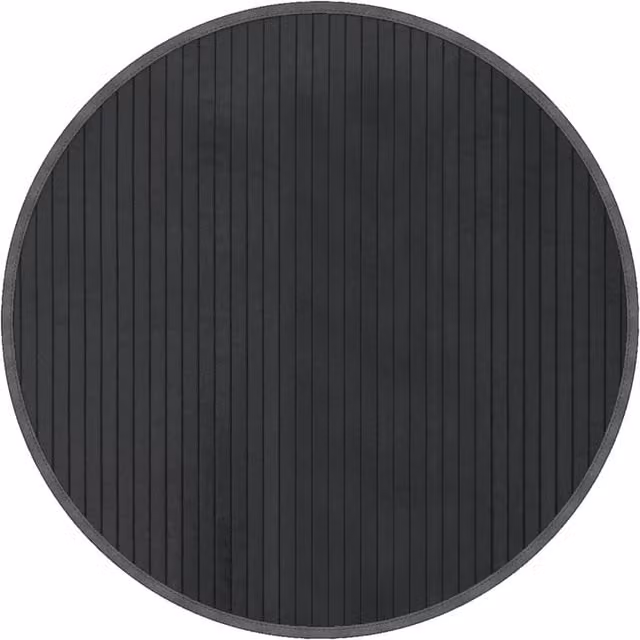 Berkfield Home Round Bamboo Rug in Grey, Diameter: 60 cm – 1