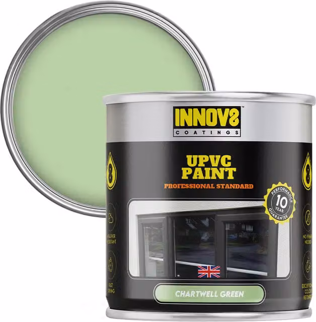 Innov8 Coatings Green Satin Finish uPVC Paint for Doors and Windows, 750ml