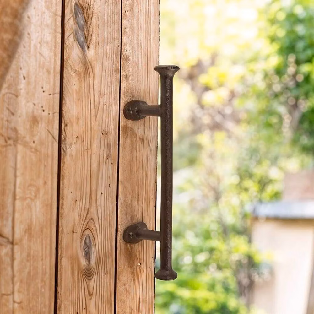 FLAVORA Heavy Duty Iron Gate and Barn Pull Handles in Matt Brown, W/D/H: 1000 x 52 x 21.5 cm – 3