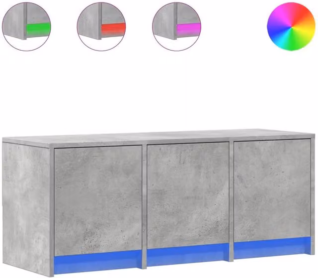Berkfield Home Modern TV Cabinet with LED in Concrete Grey, W/D/H: 97 x 40 x 40 cm – 1