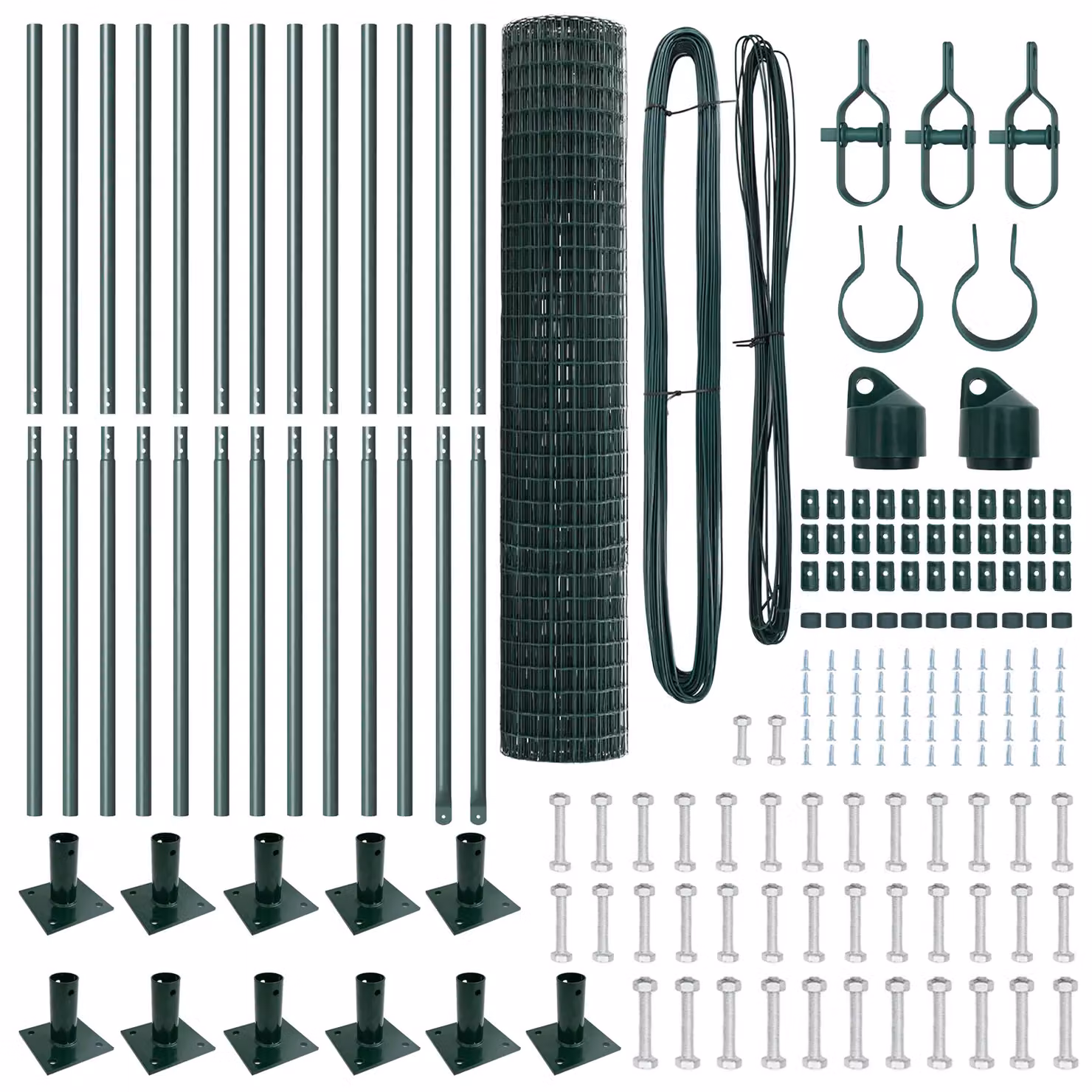 Berkfield Home Euro Fence in Silver Galvanised Steel with 13 Flanged Posts, W: 25 m, H: 1.2 m – 3