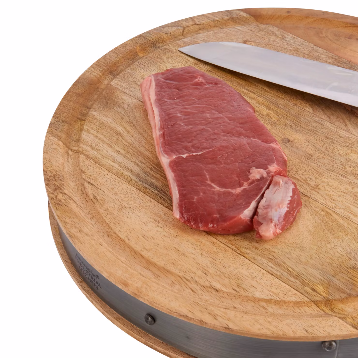 KitchenCraft Round Wooden Butcher's Block Chopping Board, Diameter: 36 cm, Brown – 5