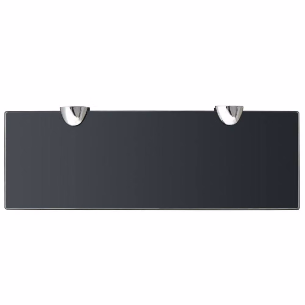 Berkfield Home Black Glass Floating Shelves, 2 Pack, W: 30 cm, D: 10 cm – 2