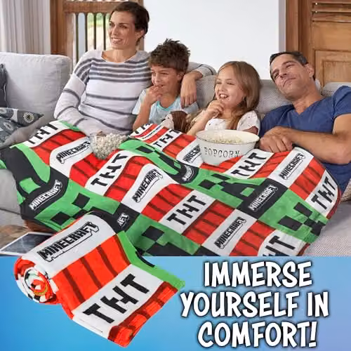 HALANTEX Multicolour Geometric Fleece Blanket, W/D: 156 x 128 cm – 5