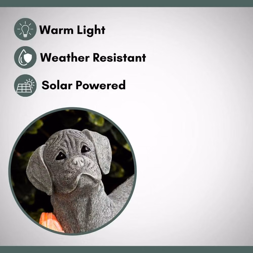 Marco Paul Solar Dog Garden Ornament in Grey – 3