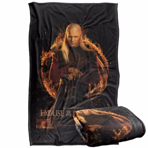 LOGOVISION House of the Dragon Daemon Poster Super Soft Fleece Throw Blanket, Multicolour, W/D/H: 91 x 147 cm