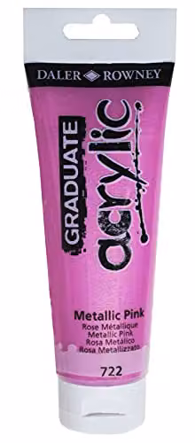 Daler-Rowney Graduate Acrylic Paint, Metallic Pink, 120 ml