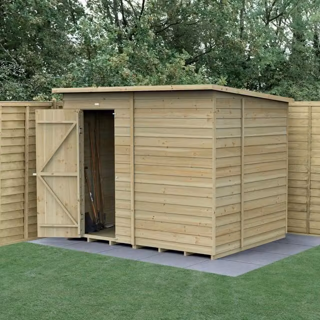 Forest Garden Pent Wood Shed in Beige with Window and Floor