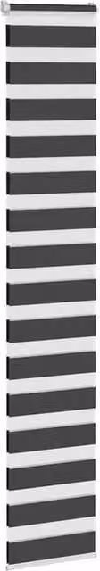 Berkfield Home Elegant Zebra Blind in Black Polyester, W: 45 cm, H: 200 cm – 1