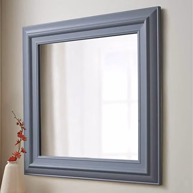 DEENZ Square Grey Wall Mirror with Country House Style, W/D/H: 55 x 55 x 1 cm