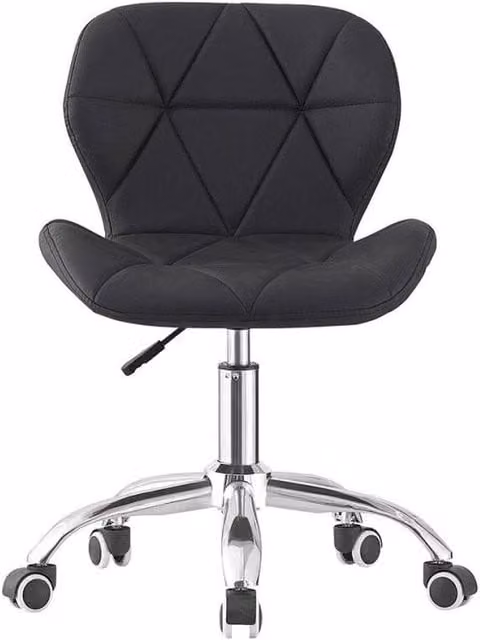 KORVIXA Black Metal Vanity Stool with Castors