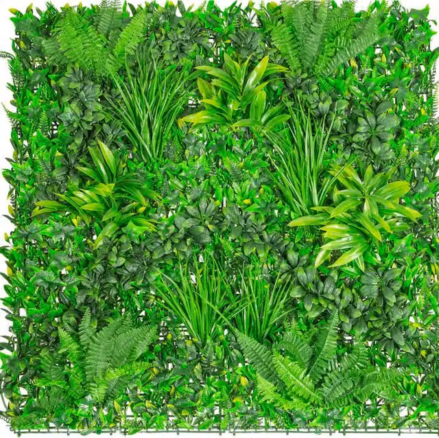 Primrose Artificial Mixed Green Hedge Panel, W: 1 m x H: 1 m