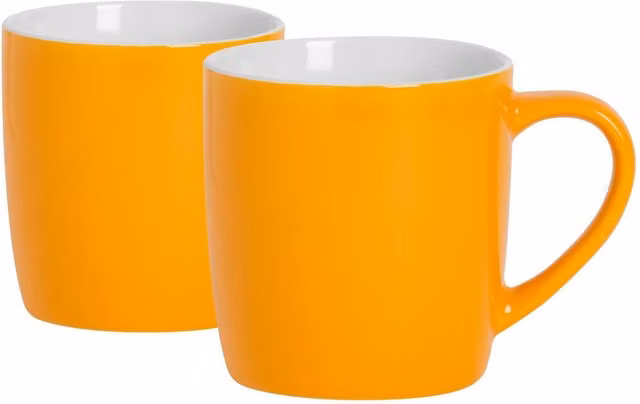 Argon Tableware Yellow Stoneware Coffee Mug, 350ml