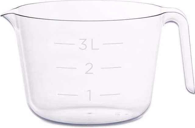 SmartStore Max Measure Round Transparent Plastic Mixing Bowl with Pouring Spout and Measuring Marks, Medium