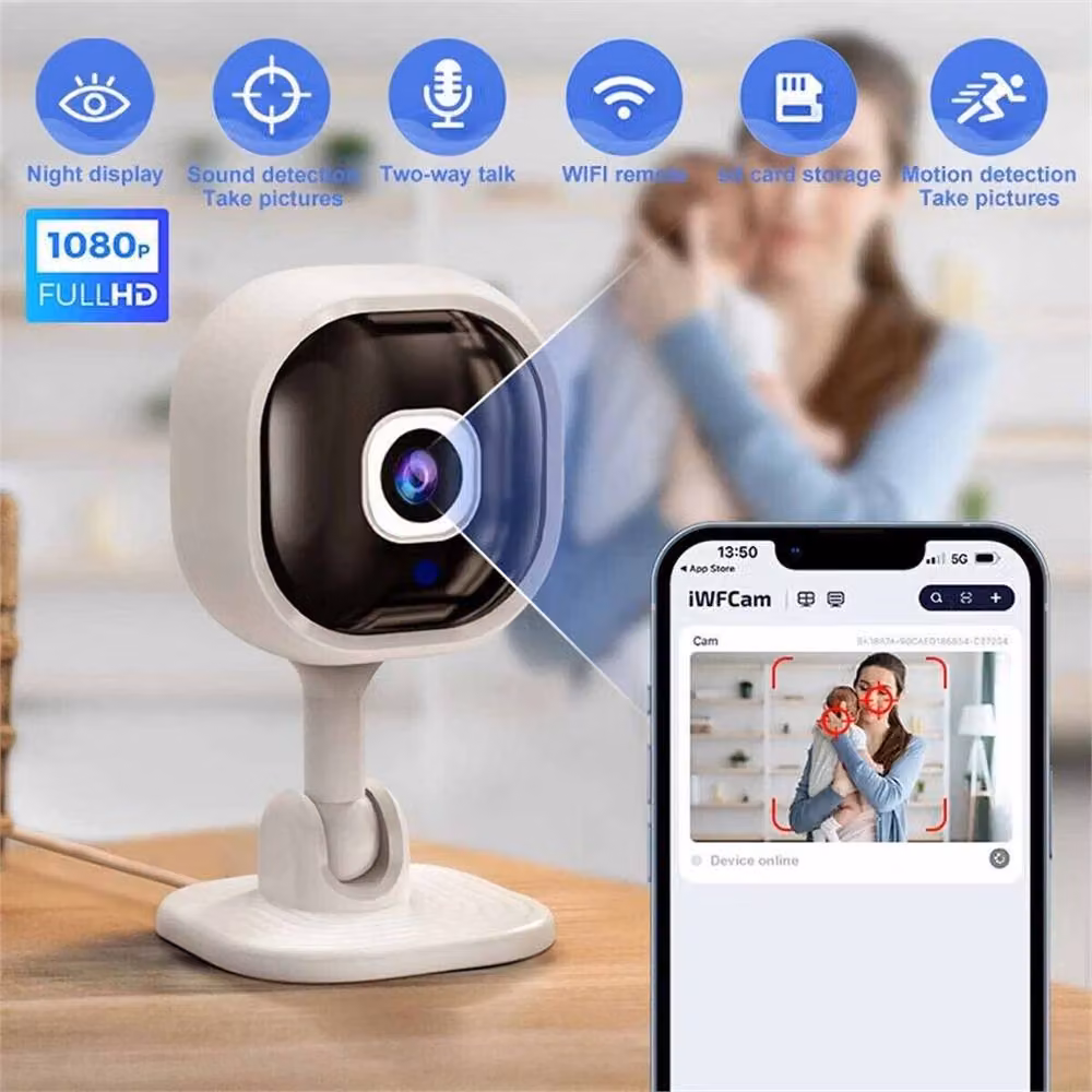 Nordara 1080P HD Mini Wireless WiFi Indoor IP Security Camera, White – 6