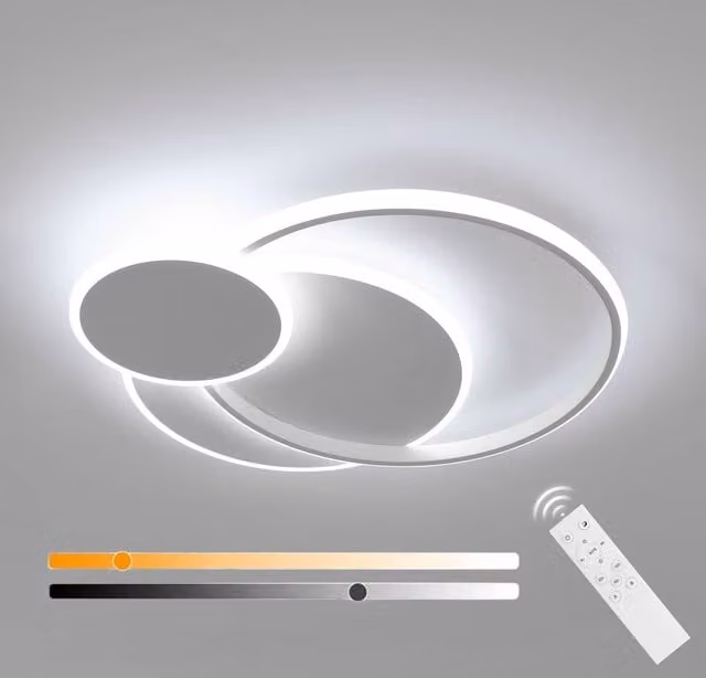 COMELY Dimmable LED Round Ceiling Light, White, 38W, Dia: 50 cm