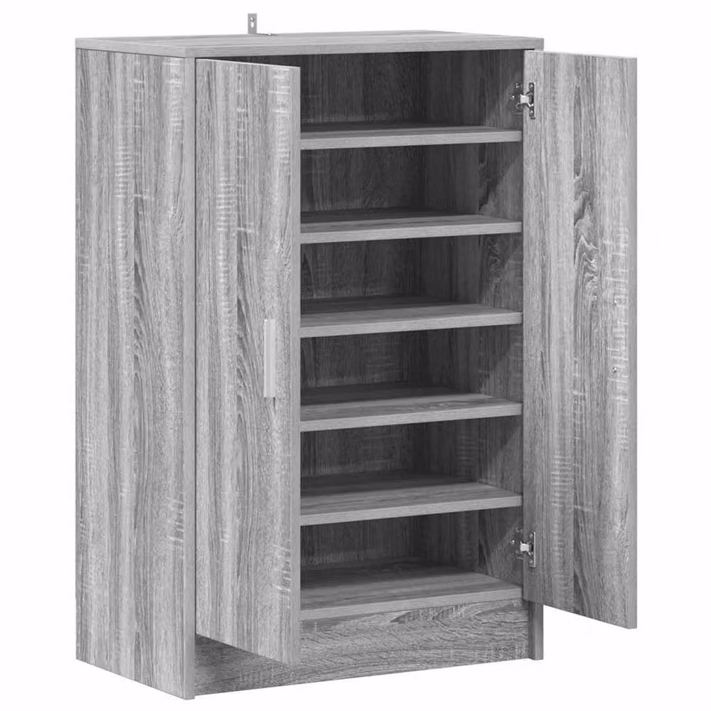 Berkfield Home Grey Sonoma Shoe Cabinet with Hinged Doors, W/D/H: 60 x 35 x 92 cm – 2