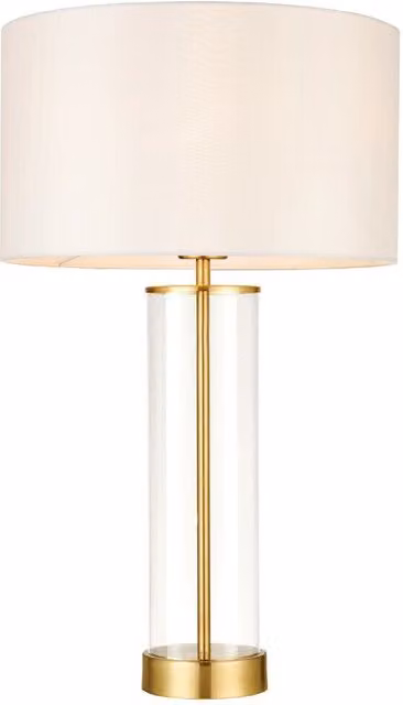 Loops Dimmable Touch Table Lamp with Gold Brass Base and White Fabric Shade