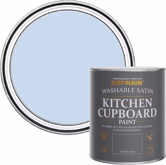 Rust-Oleum Kitchen Cupboard Paint Satin in Blue Sky, 750ml
